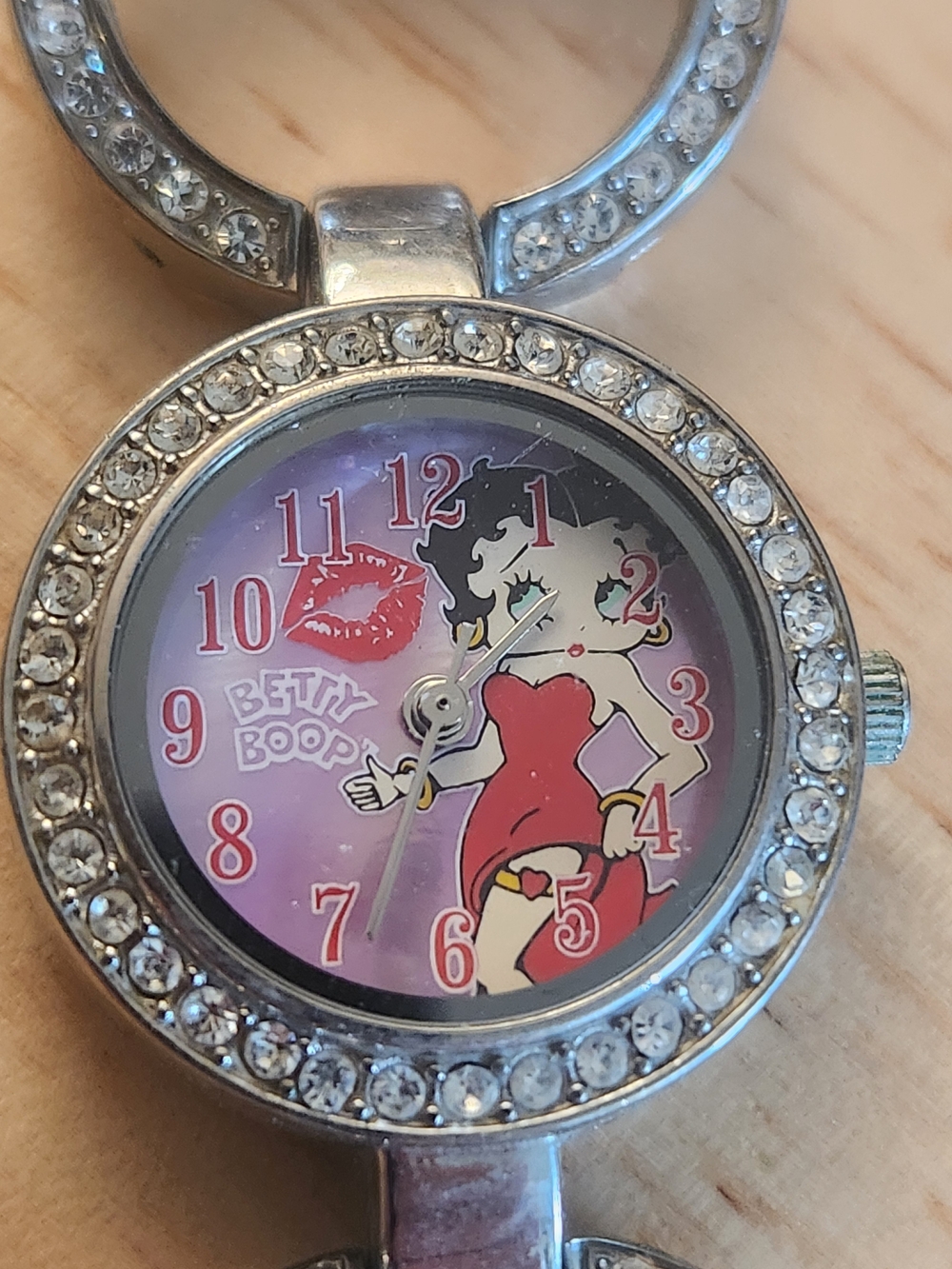 Betty Boop Pink to Lavender Gradient Dial Crystal-Trim Watch